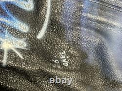 Mens 1995 Harley Davidson Bike Week Hand Painted Leather Motorcycle Jacket 42