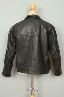 Mens AERO Zip Sleeve Highwayman STEERHIDE Leather Motorcycle Jacket 46