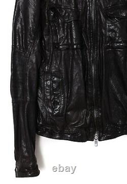 Mens ALLSAINTS Biker Jacket Leather Motorcycle Black Size L