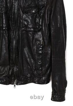 Mens ALLSAINTS Biker Jacket Leather Motorcycle Black Size L