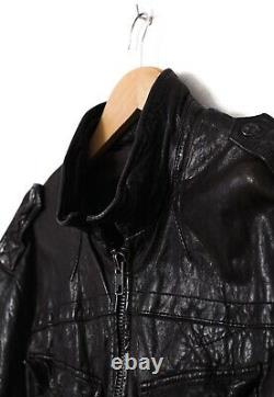 Mens ALLSAINTS Biker Jacket Leather Motorcycle Black Size L