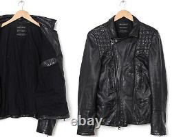 Mens ALLSAINTS Motorcycle Biker Jacket Leather Black Size XS