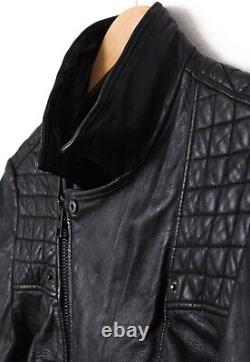 Mens ALLSAINTS Motorcycle Biker Jacket Leather Black Size XS