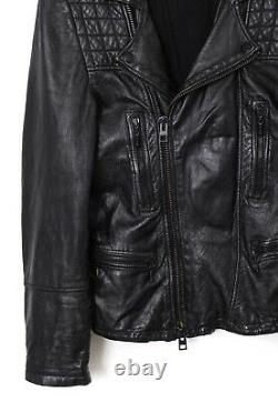 Mens ALLSAINTS Motorcycle Biker Jacket Leather Black Size XS