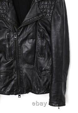 Mens ALLSAINTS Motorcycle Biker Jacket Leather Black Size XS