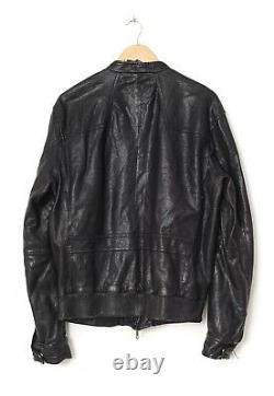Mens ALL SAINTS Contingent Leather Jacket Bomber Biker Black Size L allsaints