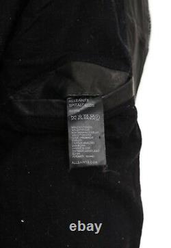 Mens ALL SAINTS Contingent Leather Jacket Bomber Biker Black Size L allsaints