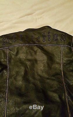 Mens Affliction Leather Coat Jacket Bret Michaels Size XL