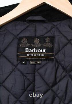 Mens BARBOUR INTERNATIONAL Duke Motorcycle Jacket Coat Wax Waxed Blue Size M