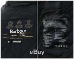 Mens BARBOUR INTERNATIONAL Hooded Motorcycle Jacket Coat Wax Waxed Black Size M