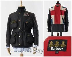 Mens BARBOUR INTERNATIONAL Union Jacket Waxed Wax Motorcycle Black Size M