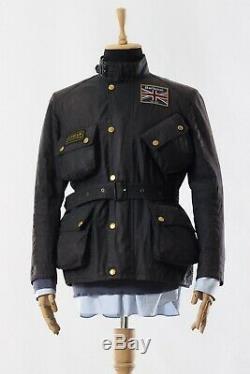 Mens BARBOUR INTERNATIONAL Union Jacket Waxed Wax Motorcycle Black Size M