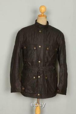 Mens BELSTAFF Belted Motorcycle WAXED Jacket Size Large