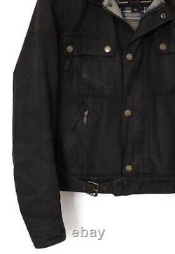 Mens BELSTAFF Gold Label 85th Anniversary Waxed Motorcycle Jacket Black Size XL