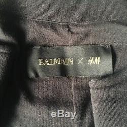 Mens Balmain For H&m XS Black Cotton Biker Jacket