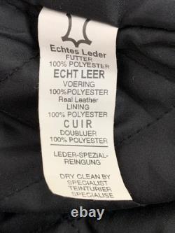 Mens Black Premium Leather Moto Jacket Size 42 L Full Zip Belted RW10337 Heavy