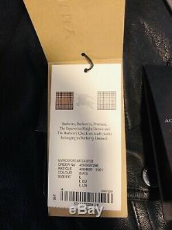 Mens Burberry London Black Washed Lambskin Leather Jacket L