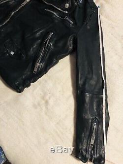 Mens Burberry London Black Washed Lambskin Leather Jacket L