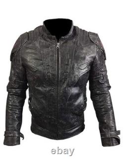Mens Cade Yeager Real Leather Jacket Transformers Autobot Costume Coat