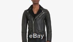Mens FW15 Balmain Shearling Leather Perfecto Moto Jacket SZ 50/40