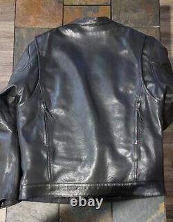 Mens First MFG Co leather motorcycle jacket, Large Used