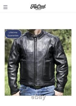 Mens Fox Creek Motorcycle Leather Racing Jacket