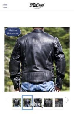 Mens Fox Creek Motorcycle Leather Racing Jacket