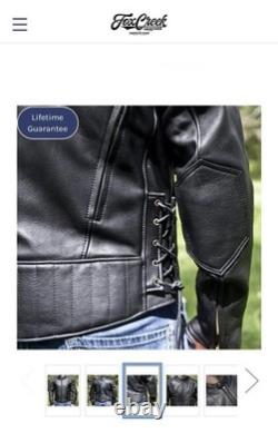 Mens Fox Creek Motorcycle Leather Racing Jacket
