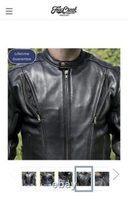 Mens Fox Creek Motorcycle Leather Racing Jacket