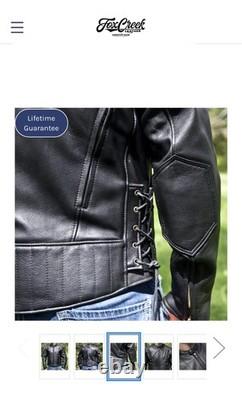 Mens Fox Creek Motorcycle Leather Racing Jacket