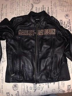 Mens HARLEY DAVIDSON Leather Motorcycle Jacket XL