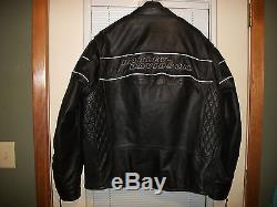 Mens Harley Davidson Genuine Black Leather Coat Jacket Size 2XL Kevlar Vents