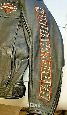 Mens Harley Davidson Leather Complete Jacket (L) Large Fast Free Shipping
