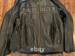 Mens Harley Davidson Two In One Leather Jacket & Hoodie Vest Size XL