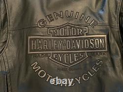 Mens Harley Davidson Two In One Leather Jacket & Hoodie Vest Size XL