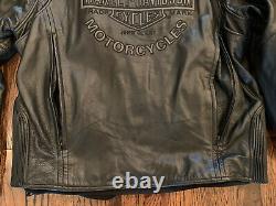 Mens Harley Davidson Two In One Leather Jacket & Hoodie Vest Size XL