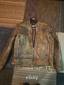 Mens High Milaege Leather Motorcycle Jacket