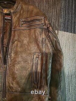 Mens High Milaege Leather Motorcycle Jacket