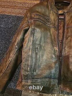 Mens High Milaege Leather Motorcycle Jacket