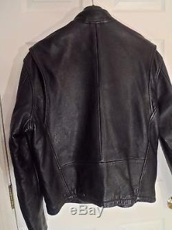 Mens J. CREW pre-STOCKTON Black Leather Cafe Racer Motorcycle Jacket SZ M