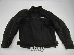 Mens Large Harley Davidson FXRG Nylon Jacket black padded motorcycle