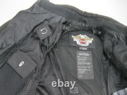 Mens Large Harley Davidson FXRG Nylon Jacket black padded motorcycle