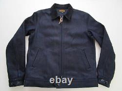 Mens Large Iron Heart Motorcycle Specialties blue corduroy collar jacket Japan