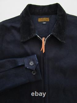 Mens Large Iron Heart Motorcycle Specialties blue corduroy collar jacket Japan