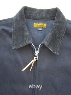 Mens Large Iron Heart Motorcycle Specialties blue corduroy collar jacket Japan