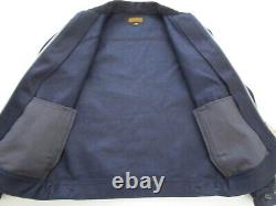 Mens Large Iron Heart Motorcycle Specialties blue corduroy collar jacket Japan