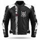 Mens Motorcycle Leather Jacket Racing Riding Biker Sport Protective Jacket Black