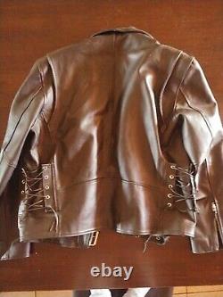 Mens Motorcycle Leather Jacket Size 42