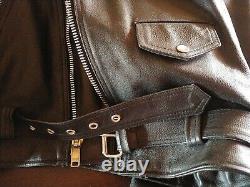 Mens Motorcycle Leather Jacket Size 42