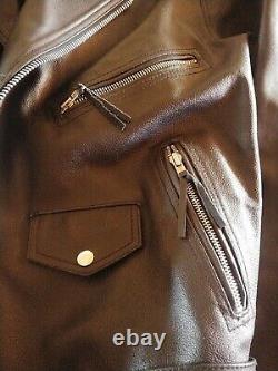 Mens Motorcycle Leather Jacket Size 42